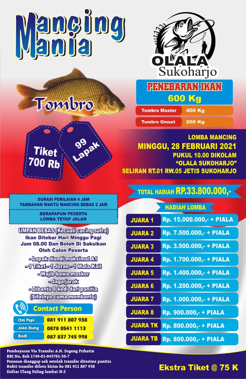 Lomba Mancing di Olala Sukoharjo