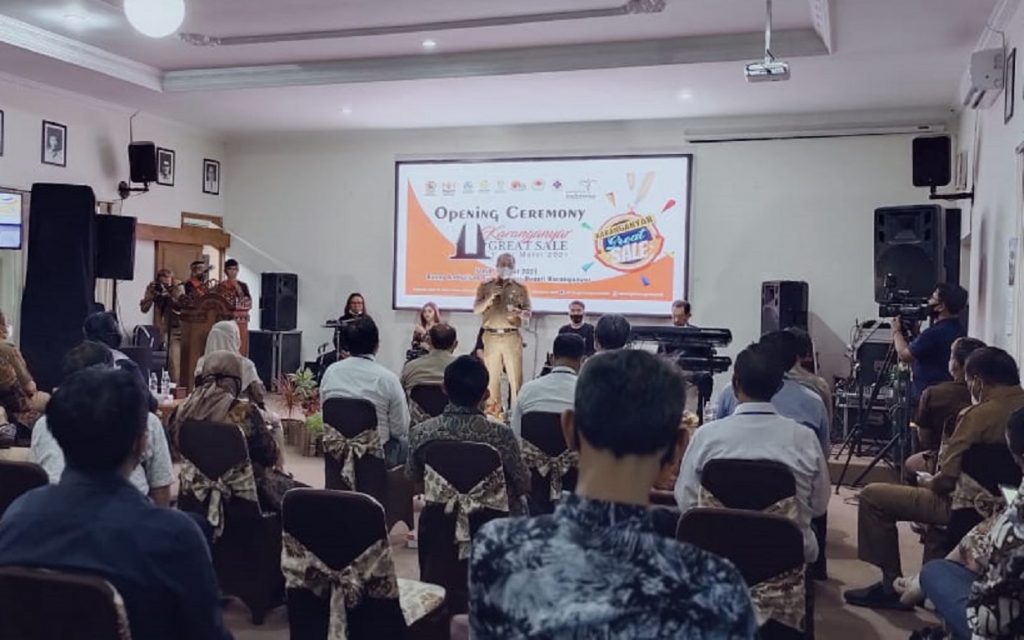 Bupati Karanganyar saat memberikan motivasi dibukanya Karanganyar Great Sale
