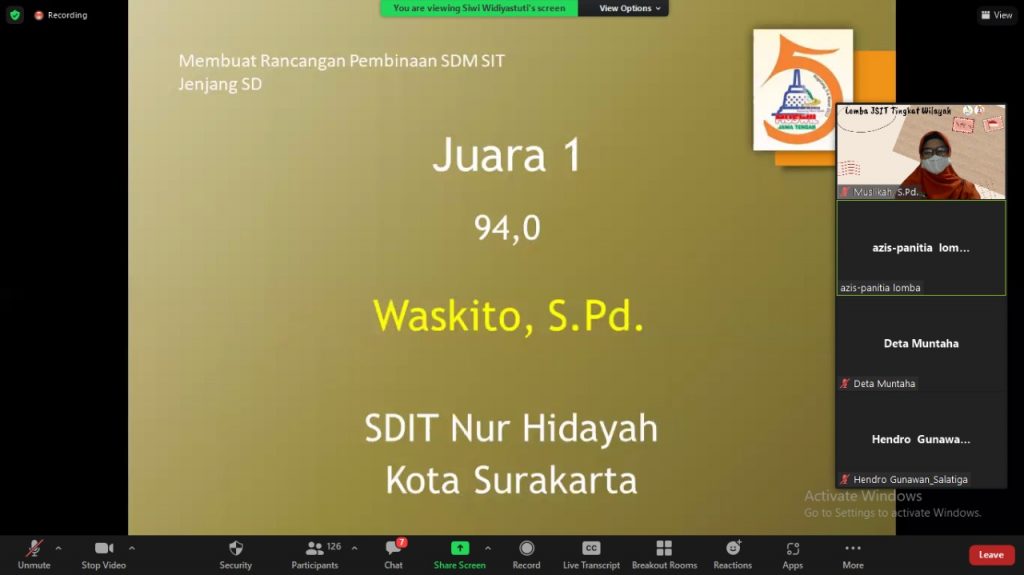 JSIT Kota Surakarta Juara Umum