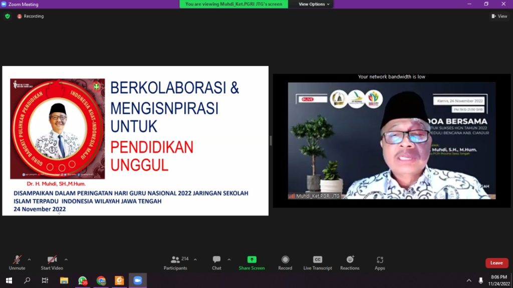 Ketua PGRI Jawa Tengah, Dr. H. Muhdi, SH., M.Hum